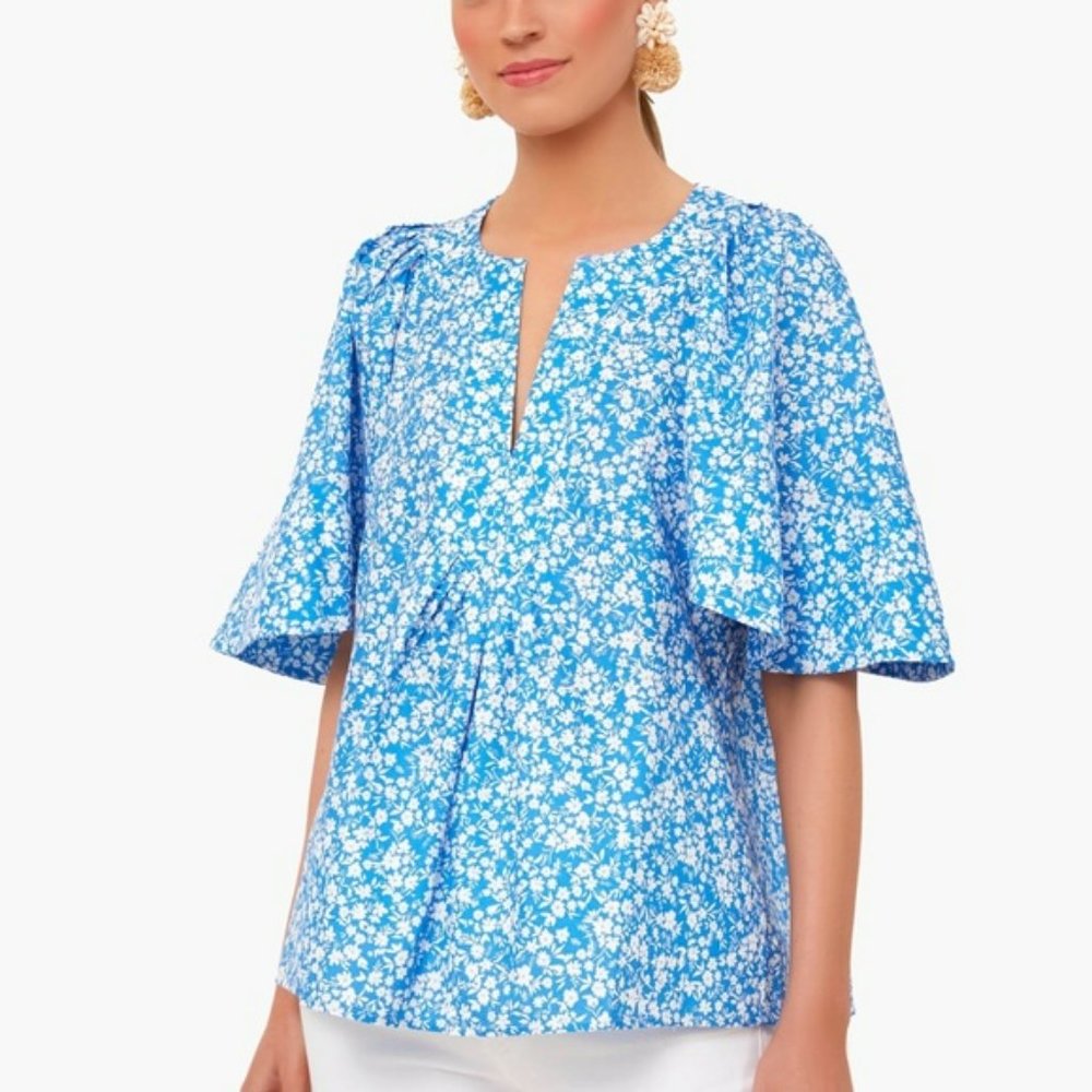 Tuckernuck XL Blooms on Broad Finley Flutter Sleeve Top NWT